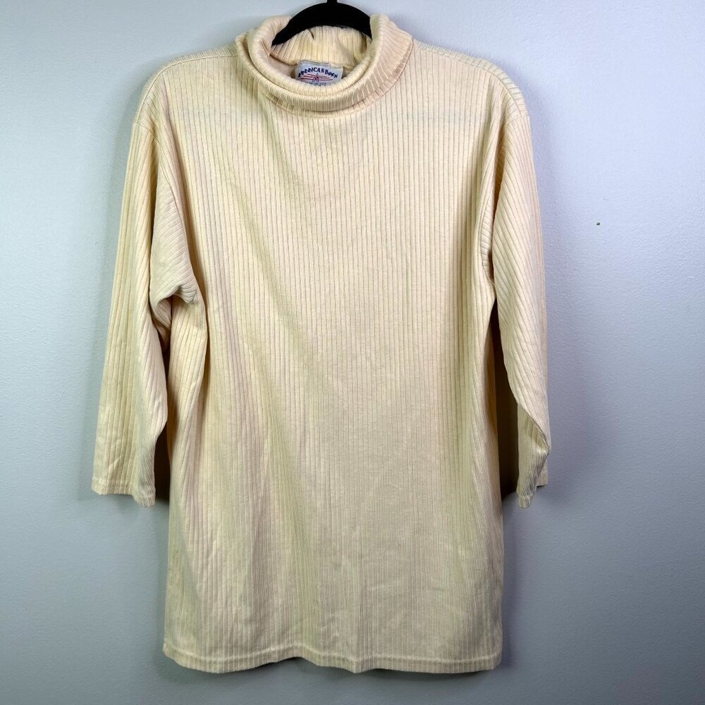 American Born Women's Cream Turtleneck Sweater Size M